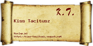Kiss Tacitusz névjegykártya